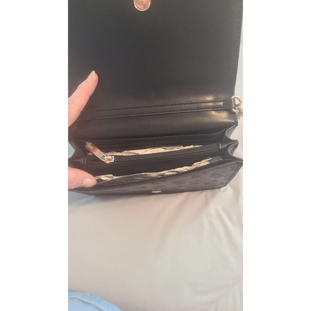 Sam & Libby Women's Sam & Libby Printed Black Clutch / Crossbody‎ Bag NEW.